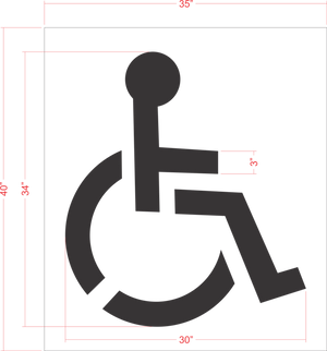 34" Handicap Stencil Specs