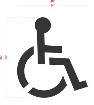 39" Handicap Stencil Specs